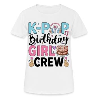 K-Pop Birthday Girl Crew - Women's Breathable T-Shirt - white - Front - AI Model Female 172 dark (172cm)