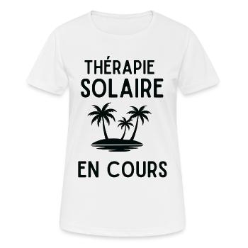 Therapie Solaire en Cours Palmier - T-shirt respirant Femme - blanc - Devant - AI Model Female 172 dark (172cm)