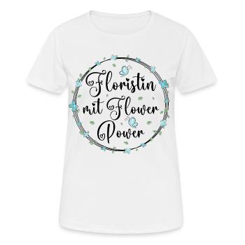 Floristin mit Flower Power - Frauen T-Shirt atmungsaktiv - Weiß - Vorne - AI Model Female 172 dark (172cm)