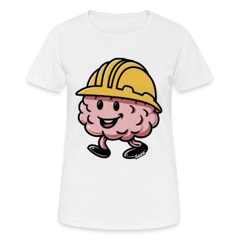 Brain Builder Schutzhelm - Frauen T-Shirt atmungsaktiv - Weiß - Vorne - AI Model Female 172 dark (172cm)