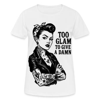 Rockabella Pin-Up: Outlaw Tattoo Girl & Lederjacke - Frauen T-Shirt atmungsaktiv - Weiß - Vorne - AI Model Female 172 dark (172cm)