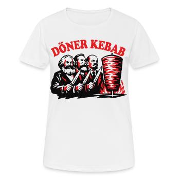 Döner Kebab - Marx, Engels, Lenin - Fast Food - Frauen T-Shirt atmungsaktiv - Weiß - Vorne - AI Model Female 172 dark (172cm)
