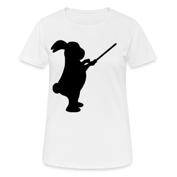 Chef d’orchestre : Rabbit Music - T-shirt respirant Femme - blanc - Devant - AI Model Female 172 dark (172cm)