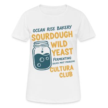 Pain au levain Baking Baking Baker Culture de levure sauvage - T-shirt respirant Femme - blanc - Devant - AI Model Female 172 dark (172cm)