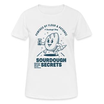 Secrets de la fabrication du pain au levain alimentés par la farine - T-shirt respirant Femme - blanc - Devant - AI Model Female 172 dark (172cm)