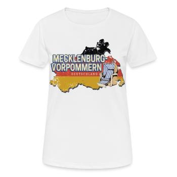 Mecklenburg-Vorpommern Deutschland Bundesland - Frauen T-Shirt atmungsaktiv - Weiß - Vorne - AI Model Female 172 dark (172cm)