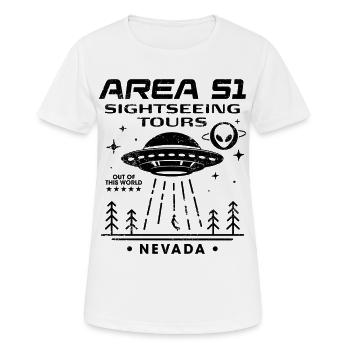 Visites touristiques de la zone 51 - T-shirt respirant Femme - blanc - Devant - AI Model Female 172 dark (172cm)
