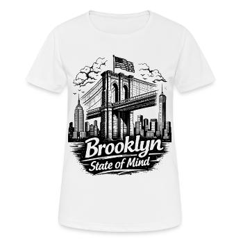 Brooklyn State of Mind Bridge New York NYC - T-shirt respirant Femme - blanc - Devant - AI Model Female 172 dark (172cm)