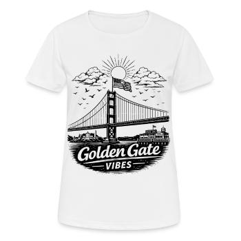 Golden Gate Vibes San Francisco Skyline - T-shirt respirant Femme - blanc - Devant - AI Model Female 172 dark (172cm)