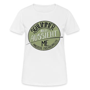 Schlimmer als es aussieht, M.E. - Frauen T-Shirt atmungsaktiv - Weiß - Vorne - AI Model Female 172 dark (172cm)