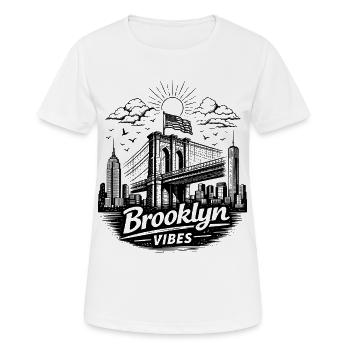 Brooklyn Vibes New York City Urban Skyline - T-shirt respirant Femme - blanc - Devant - AI Model Female 172 dark (172cm)