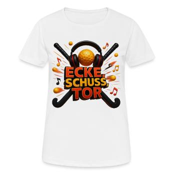 Ecke Schuss Tor  - Frauen T-Shirt atmungsaktiv - Weiß - Vorne - AI Model Female 172 dark (172cm)