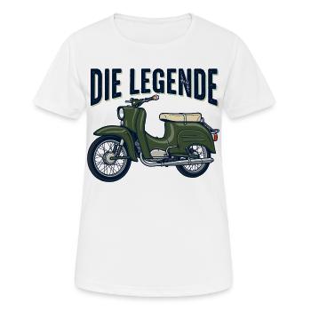 Simson Schwalbe DDR - Frauen T-Shirt atmungsaktiv - Weiß - Vorne - AI Model Female 172 dark (172cm)