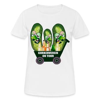 Gurkenverein Bollerwagen Bier - Frauen T-Shirt atmungsaktiv - Weiß - Vorne - AI Model Female 172 dark (172cm)