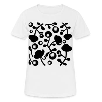 Abstrakte Pfingstrosen L Schwarz Transparent - Frauen T-Shirt atmungsaktiv - Weiß - Vorne - AI Model Female 172 dark (172cm)