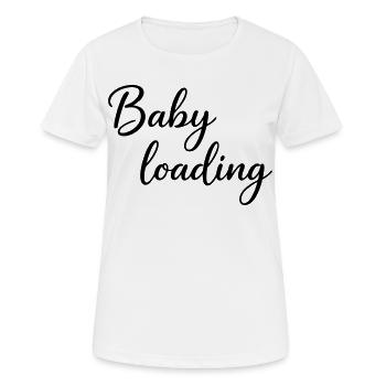 Baby Loading - Frauen T-Shirt atmungsaktiv - Weiß - Vorne - AI Model Female 172 dark (172cm)
