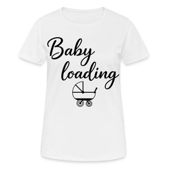Baby loading - Frauen T-Shirt atmungsaktiv - Weiß - Vorne - AI Model Female 172 dark (172cm)