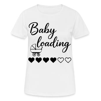 Baby Loading - Frauen T-Shirt atmungsaktiv - Weiß - Vorne - AI Model Female 172 dark (172cm)