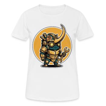 Scarab Rhinoceros Steampunk Ingenieur Schlüssel - Frauen T-Shirt atmungsaktiv - Weiß - Vorne - AI Model Female 172 dark (172cm)
