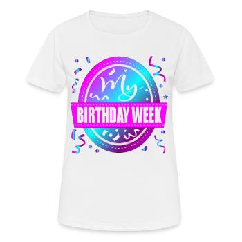 My Birthday Week Celebration - Women's Breathable T-Shirt - white - Front - AI Model Female 172 dark (172cm)