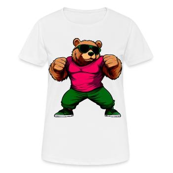 Bären Fitness - Frauen T-Shirt atmungsaktiv - Weiß - Vorne - AI Model Female 172 dark (172cm)