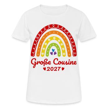 Große Cousine 2027 Boho Regenbogen bunt - Frauen T-Shirt atmungsaktiv - Weiß - Vorne - AI Model Female 172 dark (172cm)