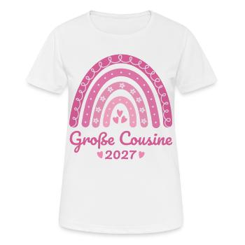Große Cousine 2027 Boho Regenbogen rosa - Frauen T-Shirt atmungsaktiv - Weiß - Vorne - AI Model Female 172 dark (172cm)