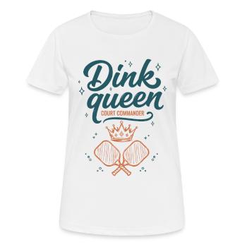 Pickleball Dink Queen Court Commander player - Women's Breathable T-Shirt - white - Front - AI Model Female 172 dark (172cm)