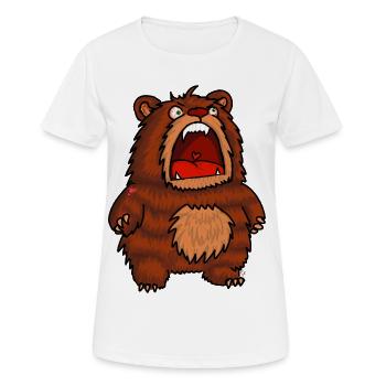 Ours Affamé - T-shirt respirant Femme - blanc - Devant - AI Model Female 172 dark (172cm)