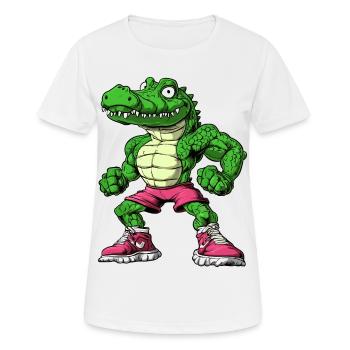 Gym Alligator - Frauen T-Shirt atmungsaktiv - Weiß - Vorne - AI Model Female 172 dark (172cm)
