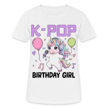K Pop Birthday Girl - Women's Breathable T-Shirt - white - Front - AI Model Female 172 dark (172cm)