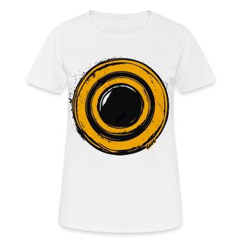 Kreisförmiger Pinselring-Burst - Frauen T-Shirt atmungsaktiv - Weiß - Vorne - AI Model Female 172 dark (172cm)