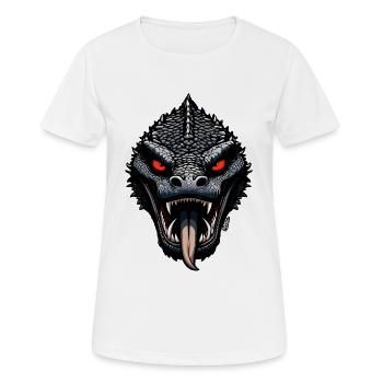 Crimson Inferno Drachenkopf - Frauen T-Shirt atmungsaktiv - Weiß - Vorne - AI Model Female 172 dark (172cm)