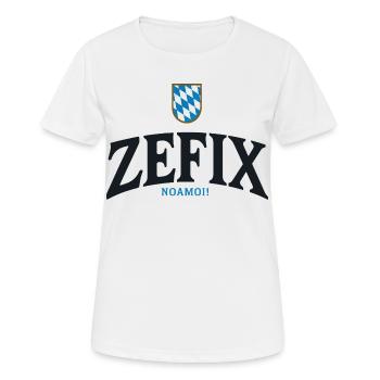 ZEFIX Bavarian Crest - Frauen T-Shirt atmungsaktiv - Weiß - Vorne - AI Model Female 172 dark (172cm)