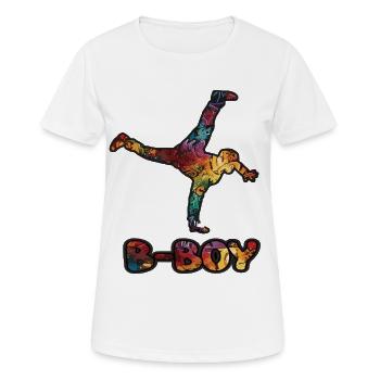 Breakdance B-Boy Streetdance Hip Hop - Frauen T-Shirt atmungsaktiv - Weiß - Vorne - AI Model Female 172 dark (172cm)