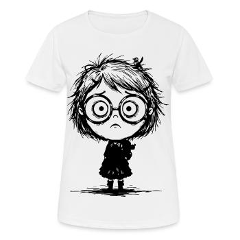 Sticker Fillette Mélancolie Regard Vide Manga - T-shirt respirant Femme - blanc - Devant - AI Model Female 172 dark (172cm)