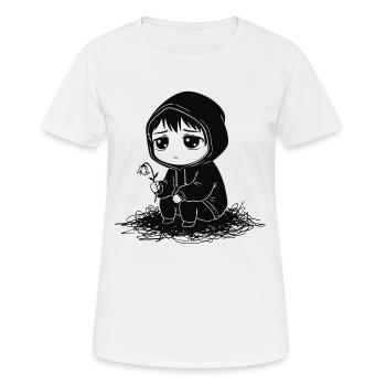Child Hoodie Faded Flower Sadness - Women's Breathable T-Shirt - white - Front - AI Model Female 172 dark (172cm)