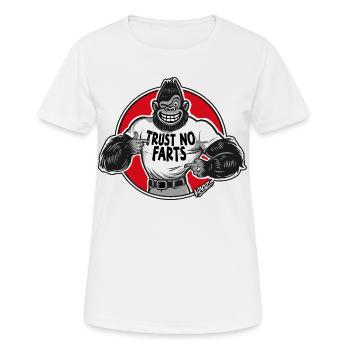 Gorilla Tee: Trust No Farts - Women's Breathable T-Shirt - white - Front - AI Model Female 172 dark (172cm)