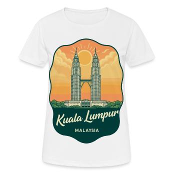 Kuala Lumpur Petronas Towers Retro-Abzeichen - Frauen T-Shirt atmungsaktiv - Weiß - Vorne - AI Model Female 172 dark (172cm)