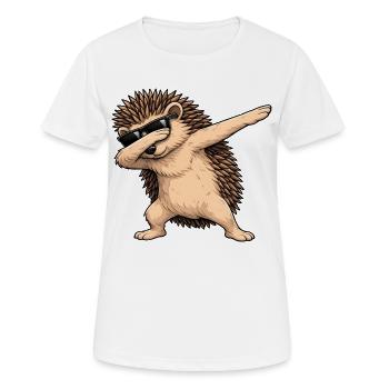 Éponge du hérisson - T-shirt respirant Femme - blanc - Devant - AI Model Female 172 dark (172cm)