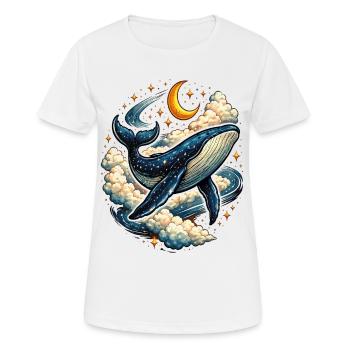 Baleine Céleste dans les Nuages - T-shirt respirant Femme - blanc - Devant - AI Model Female 172 dark (172cm)