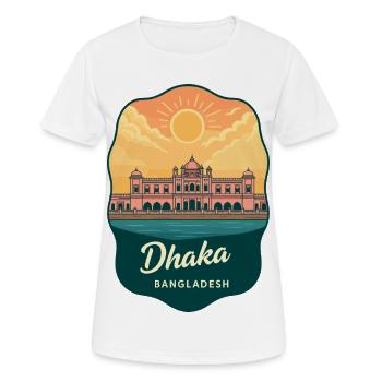 Dhaka Pink Palac Vintage Sunset Travel Badge - Women's Breathable T-Shirt - white - Front - AI Model Female 172 dark (172cm)