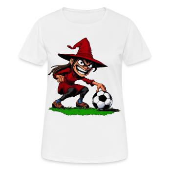 Hexe Fussballer - Frauen T-Shirt atmungsaktiv - Weiß - Vorne - AI Model Female 172 dark (172cm)