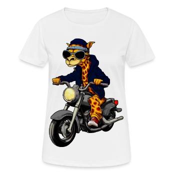 Girafes moto - T-shirt respirant Femme - blanc - Devant - AI Model Female 172 dark (172cm)