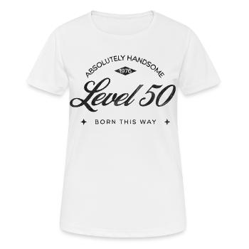 Année 1976 Niveau 50 - T-shirt respirant Femme - blanc - Devant - AI Model Female 172 dark (172cm)
