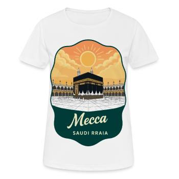 Mecca Kaaba Vintage Sunset Travel Abzeichen - Frauen T-Shirt atmungsaktiv - Weiß - Vorne - AI Model Female 172 dark (172cm)