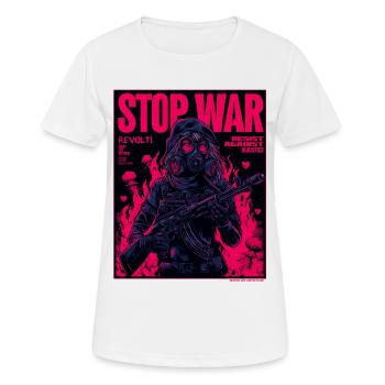 Neon Stop-War Protest - Women's Breathable T-Shirt - white - Front - AI Model Female 172 dark (172cm)