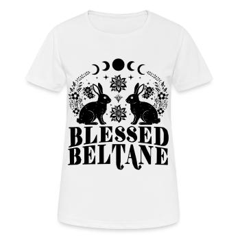 Beltane Blessings May Day Pagan Rabbit Bunny - Women's Breathable T-Shirt - white - Front - AI Model Female 172 dark (172cm)