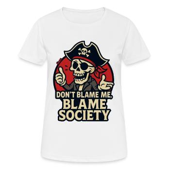 Tee Satire du Crâne de Pirate - T-shirt respirant Femme - blanc - Devant - AI Model Female 172 dark (172cm)