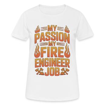 Ingénieur incendie Ma passion Mon opérateur de pompe incendie - T-shirt respirant Femme - blanc - Devant - AI Model Female 172 dark (172cm)